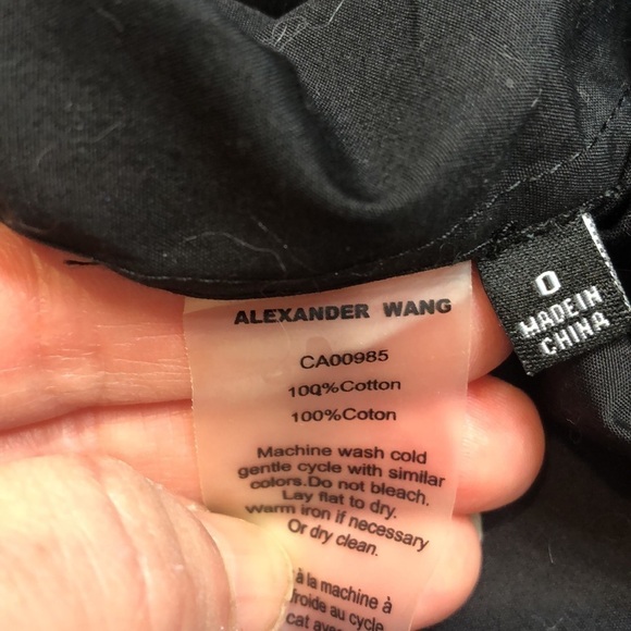 Alexander Wang black studded wingd collar shirt in size 0 - Picture 7 of 10